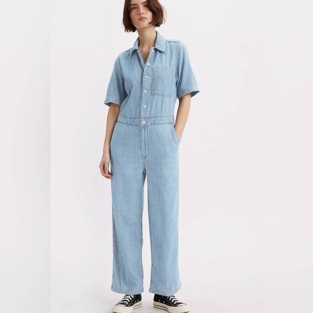 Women's Light Blue Denim Overalls